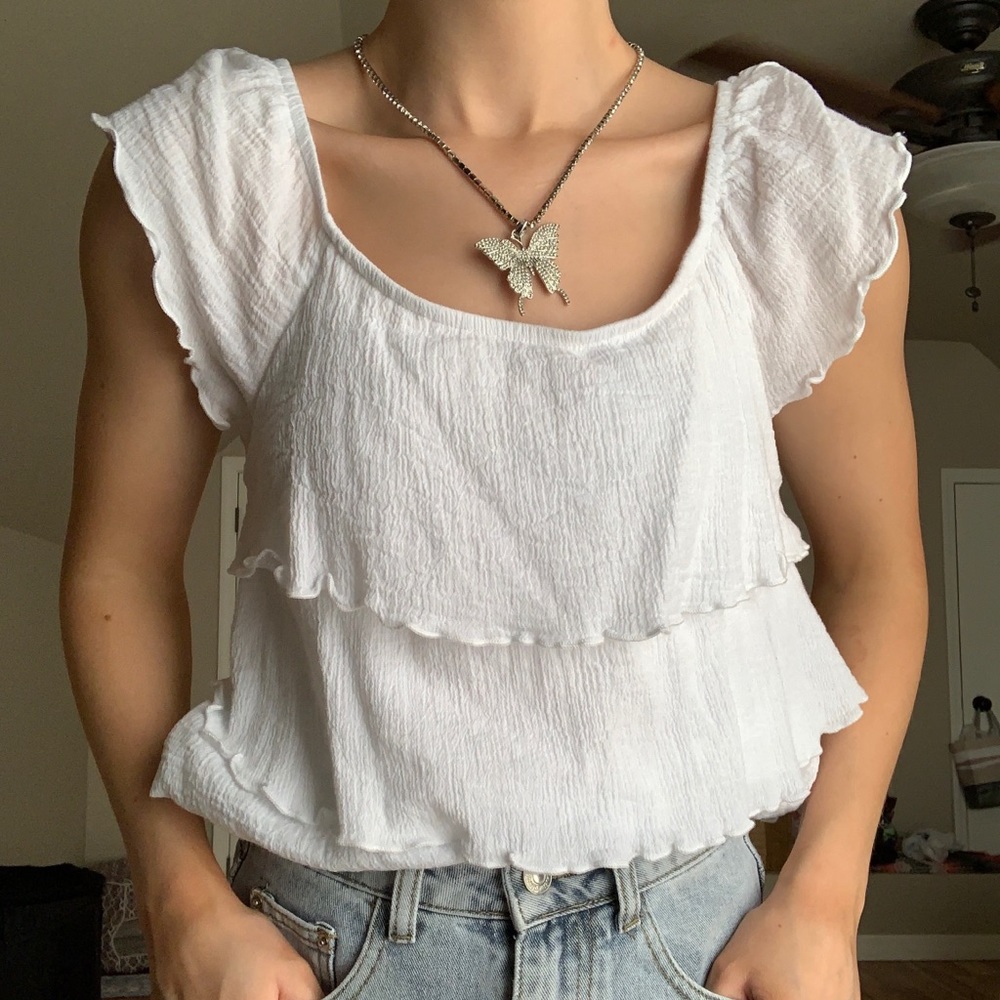 Ruffled cottage blouse